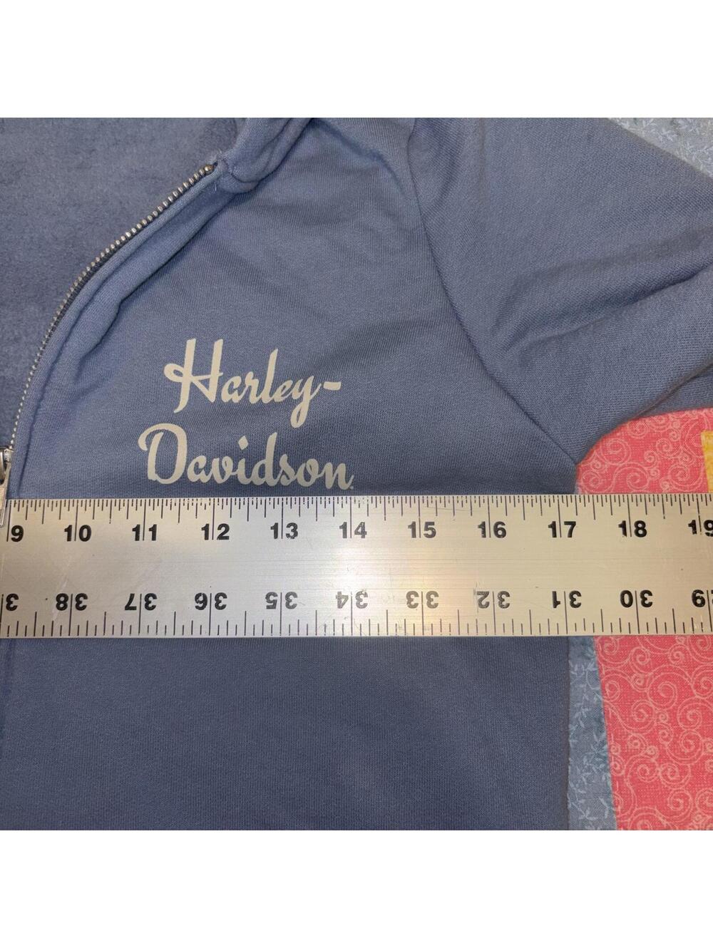 Harley-Davidson Wounded Warrior Project Woman’s Small Blue Hoodie Sweatshirt - Picture 7 of 8